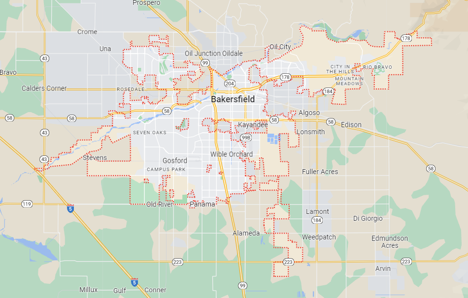 Bakersfield CA Map