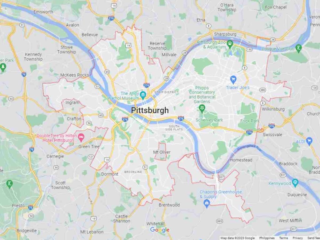 Pittsburgh, PA google map